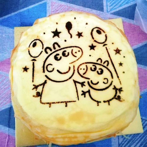 4寸祝福文字图印花模具咖啡拉花印花蛋糕奶茶来图定制食品级材 - 图2