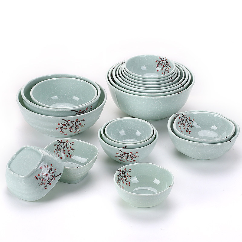 密胺小碗商用快餐饭店餐饮专用塑料小汤碗圆形米饭碗仿瓷粥碗餐具