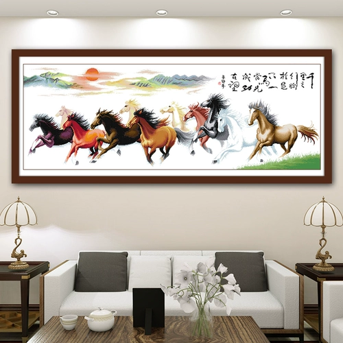 Cross -STITCH 2023 Новая линейная вышивка гостиная большая восьмигородная карта восемь лошадей к успеху на все пути вышивки, вышивка ручной работы ручной работы