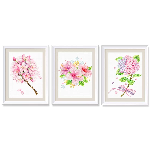 Cross -STITCH 2023 Новая линейная вышивка слегка три -вышивка цветочной вышивки ручной работы Начало просты