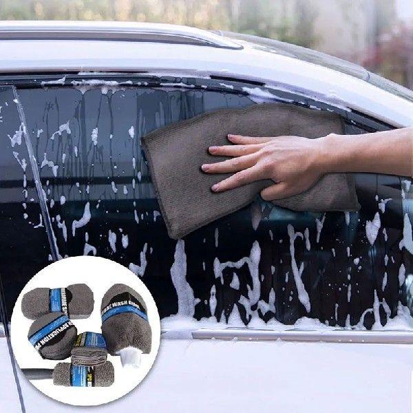 9pcs Wash Sponge Auto Applicator Pads Car Wipe Kit Microfibe - 图3