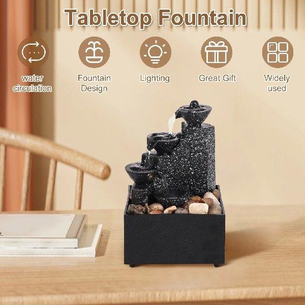 Tabletop Waterfall Decor Relaxation Desktop Fountain With So-图1