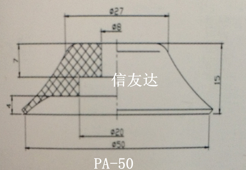 单层耐高温真空吸盘PA/PFG/PF-20/30/35/40/50/60 气动元件 吸盘 - 图3