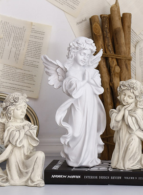 七月树脂天使少女北欧装饰品摆件