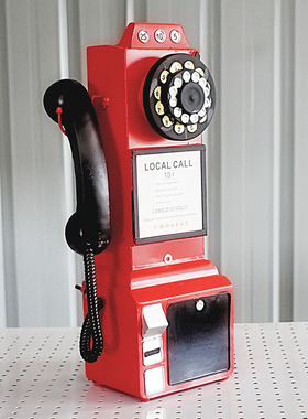 复古铁艺模型橱窗老式挂饰电话机