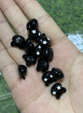 【合金】黑白系小香赫本风熊毛线结隔珠靴子百搭DIY手机包链配饰
