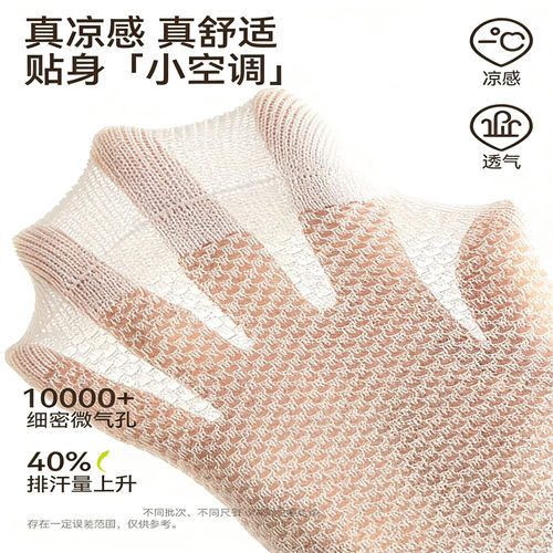 全棉儿童袜子男童夏季薄款宝宝中筒棉网眼袜男孩薄棉袜夏款童袜 - 图0