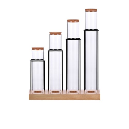 喜茶皇茶玻璃试管药材展示罐茶叶展示架储存密封罐奶茶店吧台摆设 - 图3