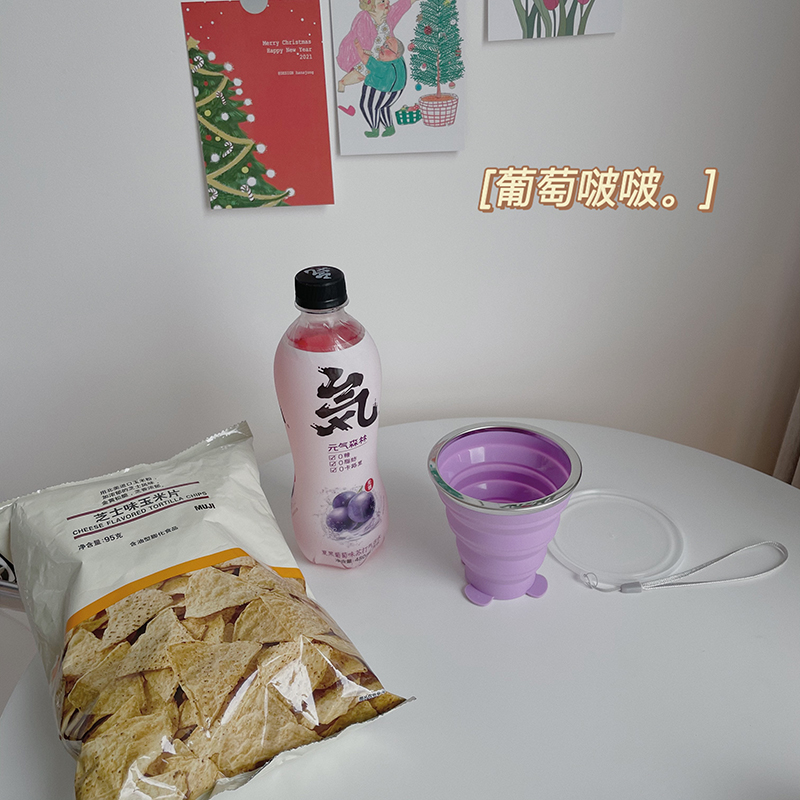 卡通便携式可折叠漱口杯出差旅行户外刷牙缸水杯收纳食品级硅胶杯 - 图2