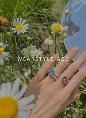 欧美网红简约冷淡风女ins大宝石