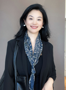 与众不同！藏蓝色碎花棉麻双层三角巾女春秋薄款文艺围脖丝巾披肩