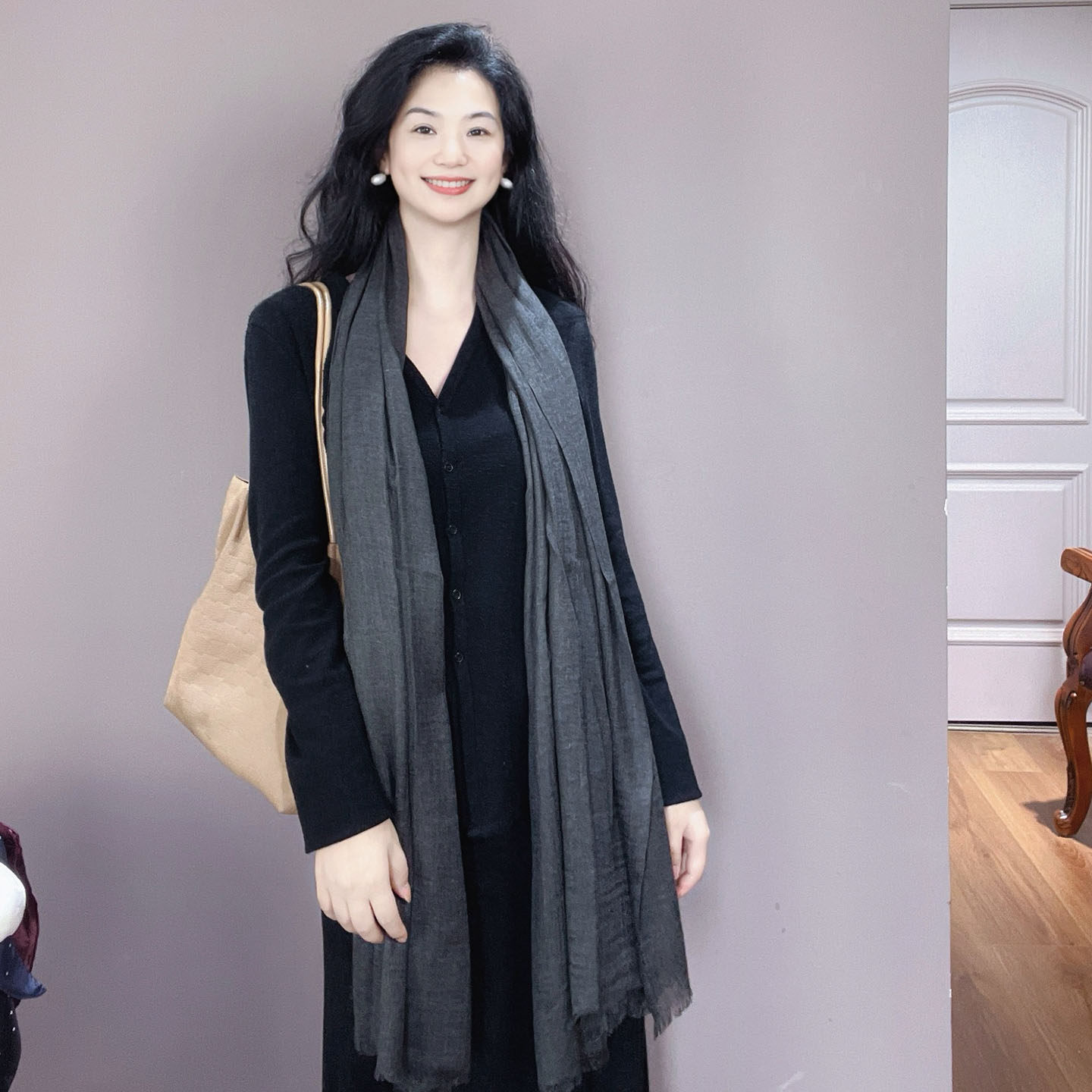 深灰色棉麻围巾女士2025新款护颈春秋冬季保暖文艺纯色围脖披肩,淘宝优惠券,粉丝福利购,淘宝优惠卷