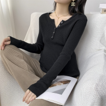 Pregnant woman autumn winter clothing sweaters undershirt 2023 new fall inner lap knit blouse fashion suit foreign air trendy