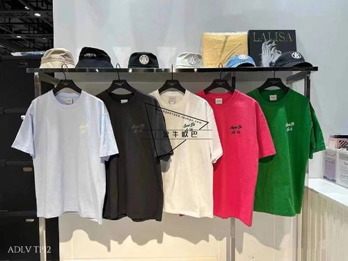 韩国潮牌ADLV正品23春夏新款背后涂鸦花字母款撞色彩色T恤情侣款 - 图0