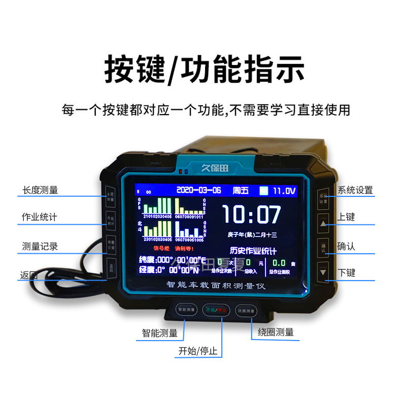 久保田T20测亩仪车载高精度智能面积测量仪 久博久保田车载测亩仪 - 图2