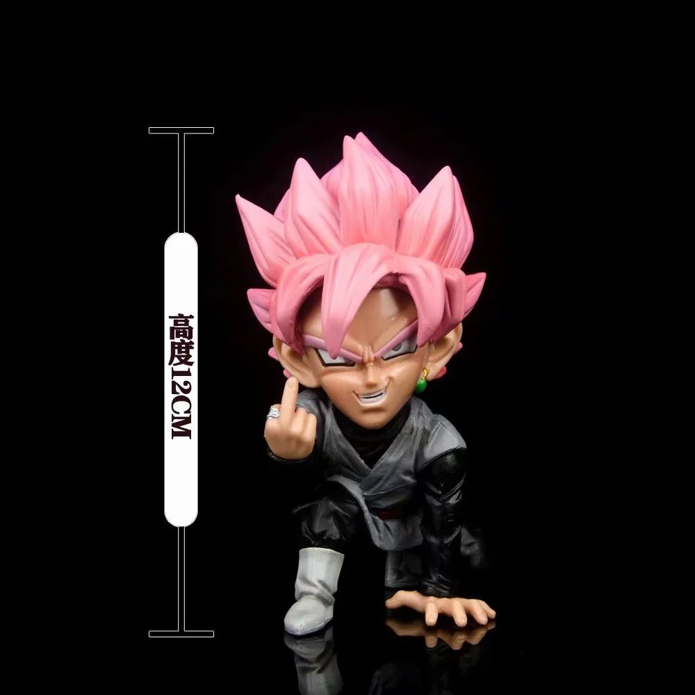 七龙珠 超级赛亚人 竖中指黑悟空 gk 桃红悟空 可换头 手办模型