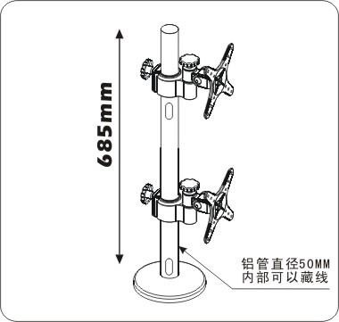 双屏桌面显示器支架上下升降显示器底座桌面液晶支架电脑显示支架-图2