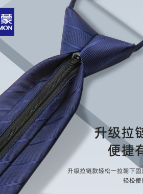罗蒙商务休闲礼盒装拉链式领带