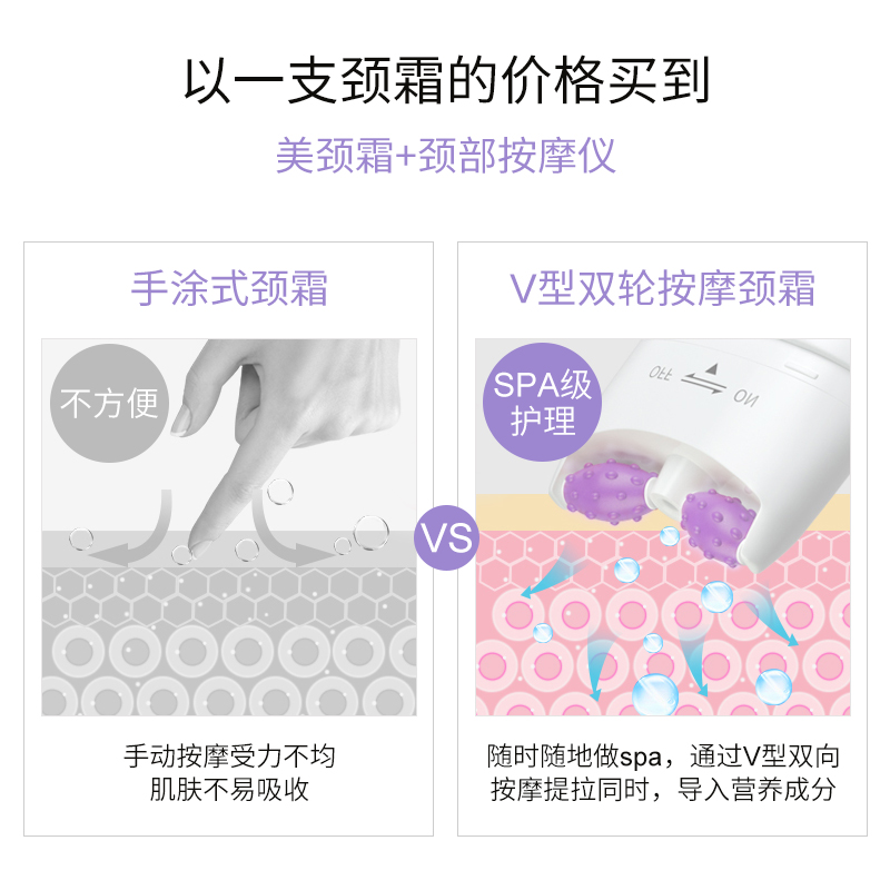 美肤宝官方旗舰店美肤宝六胜肽美颈霜双滚轮V型颈部护理淡颈纹霜提拉紧致按摩光滑1