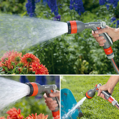 德国进口嘉丁拿多功能可调节水枪园艺家用花园洗车4合一水枪18343 - 图0