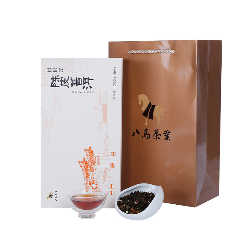 八马茶叶云南新会陈皮柑普克普洱茶 八马普洱