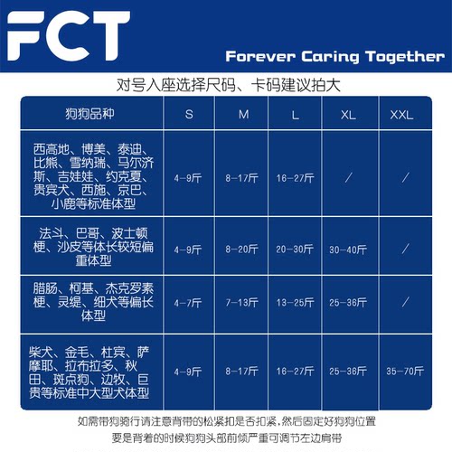 FCT双肩横背狗包中小型犬狗狗背包外出骑行伤残胸前背包神器 - 图0