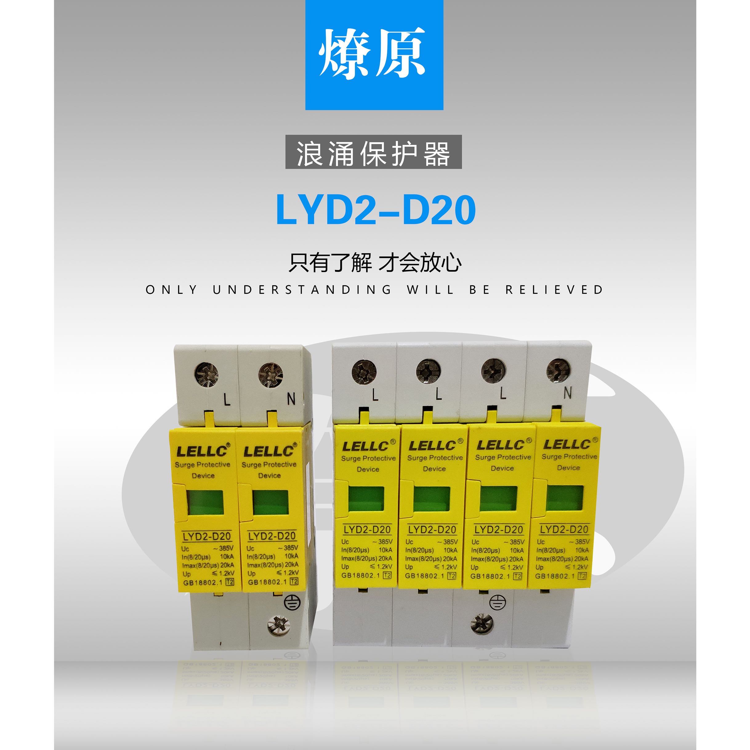 LYD2-C40/LYD2-D20/LYD2-B60/LYD2-B80/LYD2-B100浪涌保护器燎原 - 图0