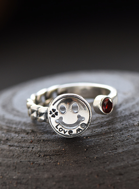 纯银韩国复古开口戒指