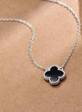 老匠人幸运四叶草990足银锁骨链