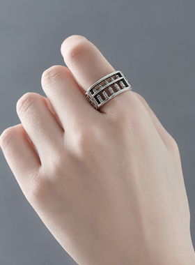 纯银如意算盘招财小众设计戒指