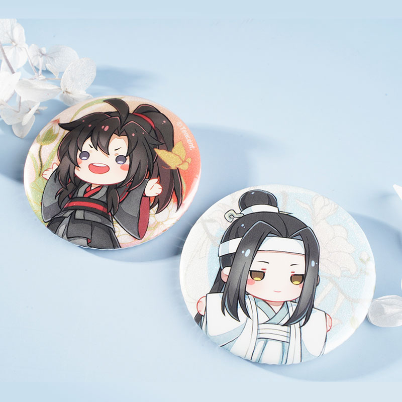 KAZE魔道祖师动画双人玩偶吧唧马口铁徽章魏无羡蓝忘机周边 - 图0