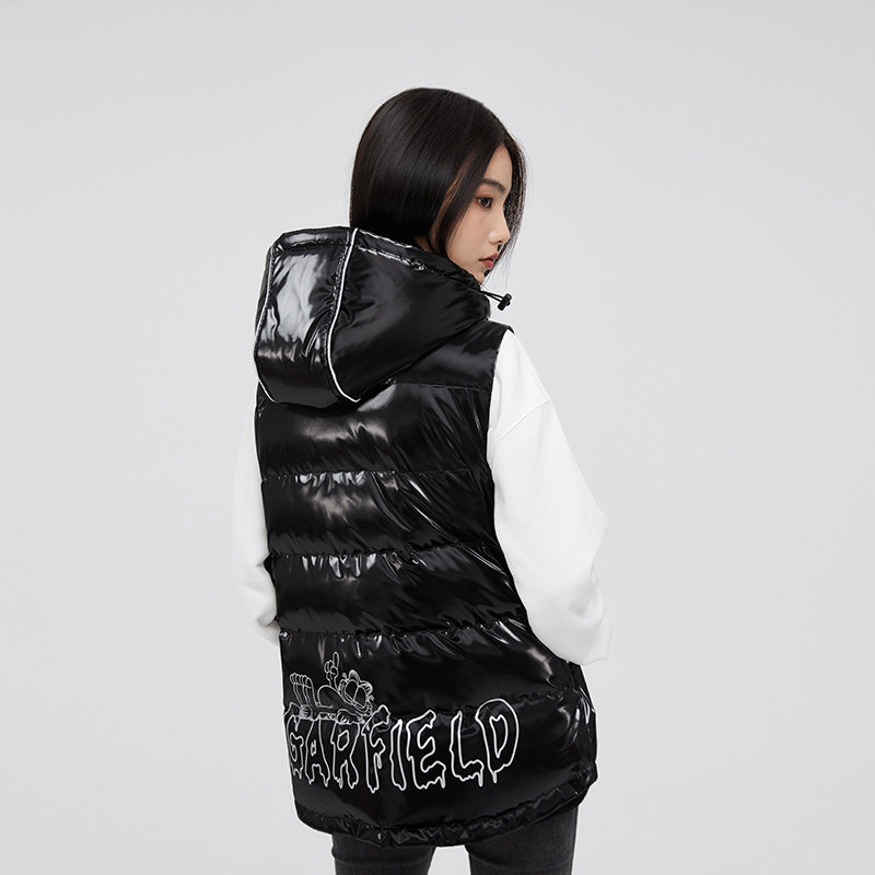 Fun潮牌连帽羽绒马甲男女秋冬加菲猫保暖宽松个性情侣休闲外套,淘宝优惠券,粉丝福利购,淘宝优惠卷