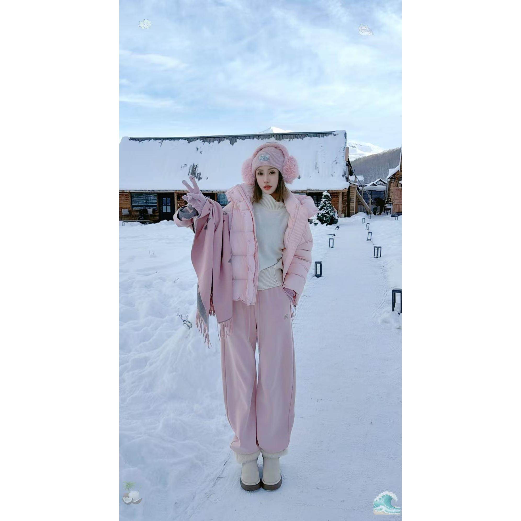 熙薇『xxxx』2025冬季新款休闲加绒潮牌卫裤H6838,淘宝优惠券,粉丝福利购,淘宝优惠卷