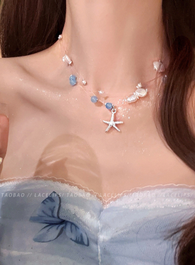 海岛漫旅~海星贝壳珍珠项链女