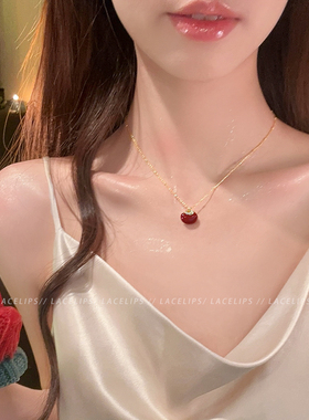 红色平安豆吊坠项链女2026新款