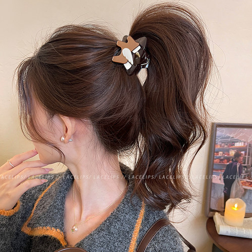 小飞马星星高马尾抓夹女后脑勺鲨鱼夹2026新款高级感发夹百搭发饰 - 图3