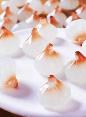 仿真蔬菜蒜苗可爱夜光小物件办公室好物大蒜树脂办公桌装饰摆件