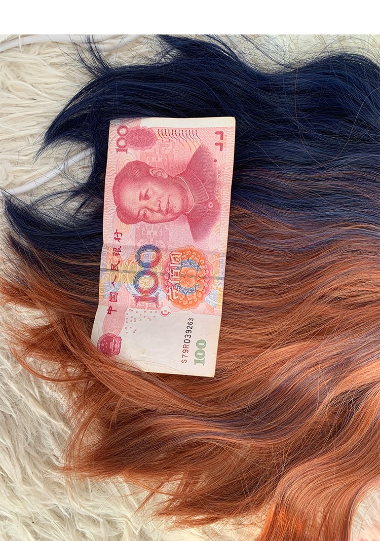 【限时清仓一条鱼家】拼接新款假发阴阳少女卷发中长款双色-图3