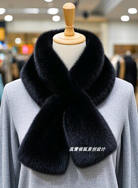 新款金貂绒加厚男士中老年保暖仿皮草围巾双面围脖冬季送父亲爷爷