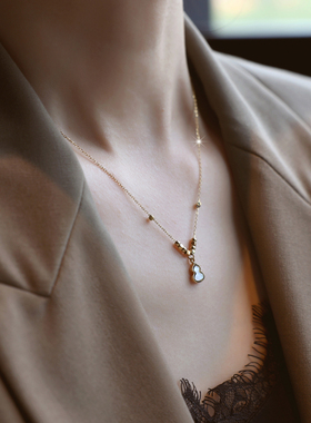 ZOXI旺财平安葫芦项链不掉色女