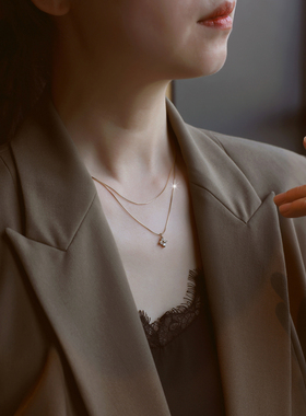 ZOXI不掉色双层锁骨链轻奢小众