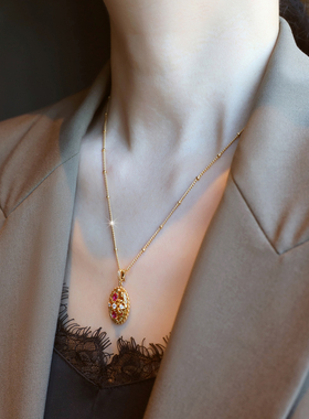 ZOXI金店款富贵花毛衣项链秋冬女