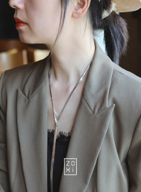 ZOXI钛钢长款毛衣项链不掉色女士