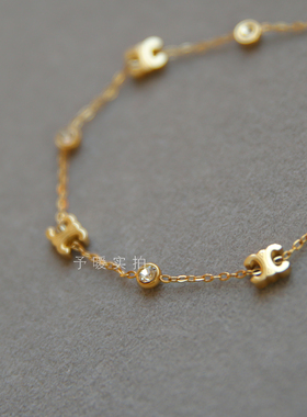 予暖不掉色金色凯旋门手链女