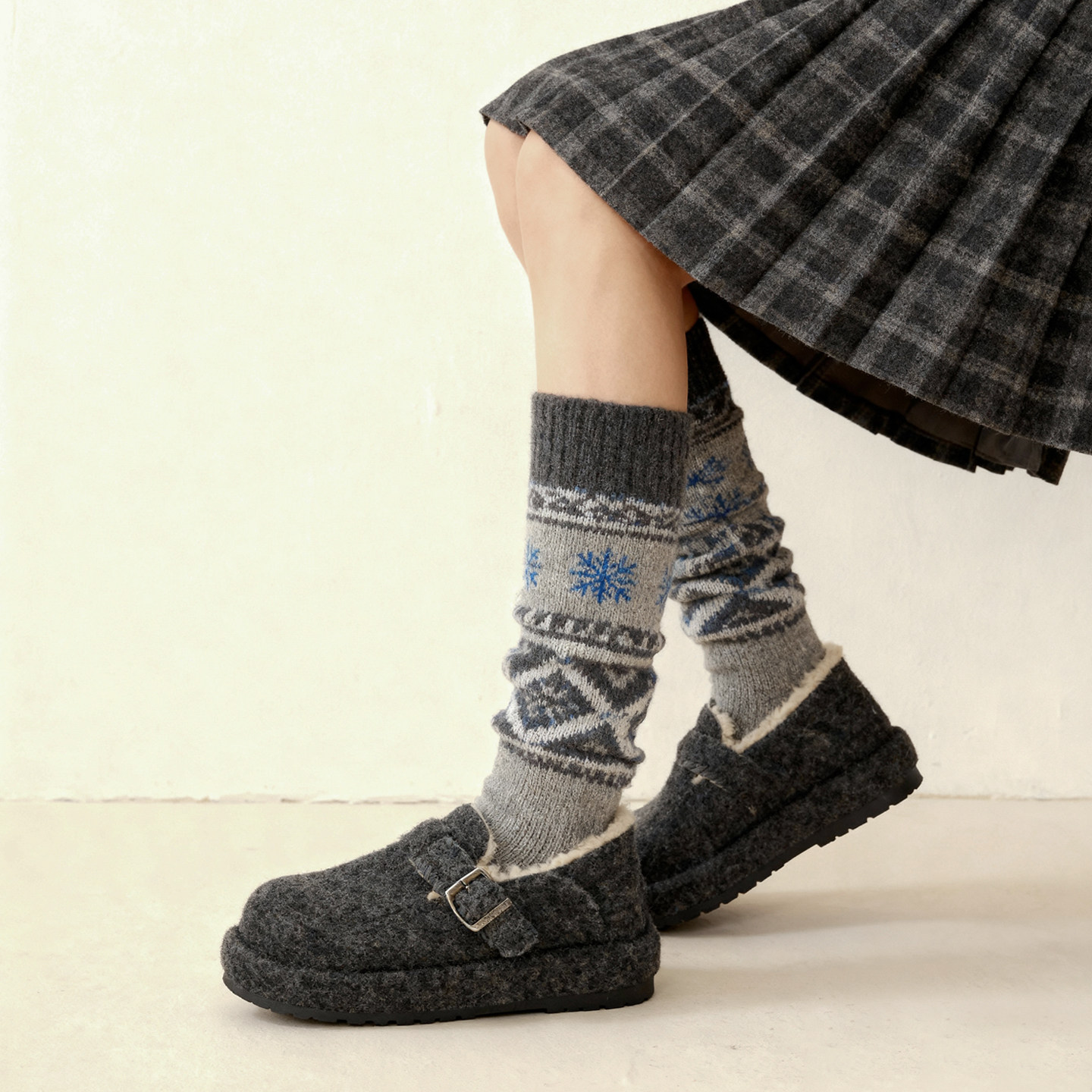 冉言毛呢小面包~厚底毛毛包头勃肯拖鞋女乐福鞋单鞋,淘宝优惠券,粉丝福利购,淘宝优惠卷