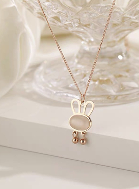 钛钢锁骨链女小兔子可爱甜美