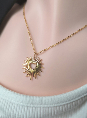 钛钢海胆锁骨链女钛钢