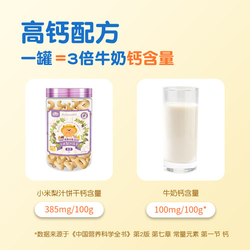 胜山屋小米果汁饼干高钙维生素儿童磨牙零食宝宝早餐无添加麸质 - 图0