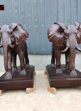 定制铜大象一对全铜吸水象如意大象店铺开业礼品工艺大型铜雕定做
