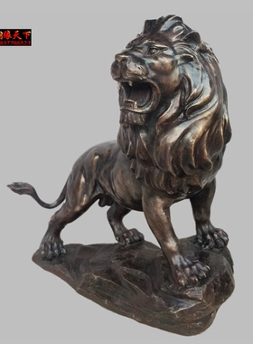 纯铜铸造大号上山狮子西方雄狮